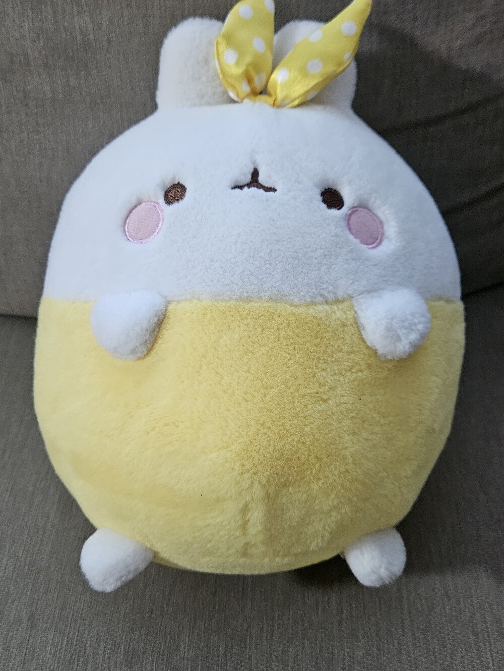 Molang THE HAPPY RABBIT Plush Bunny Yellow & White Plush STUFFED TOY